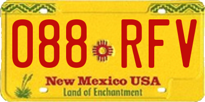NM license plate 088RFV
