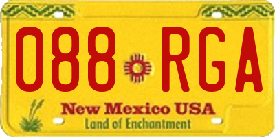 NM license plate 088RGA