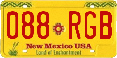 NM license plate 088RGB