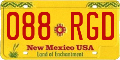 NM license plate 088RGD