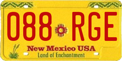 NM license plate 088RGE