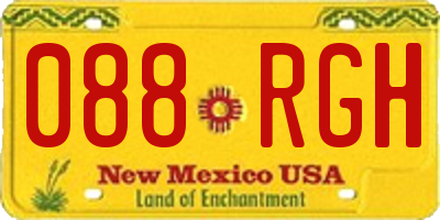 NM license plate 088RGH