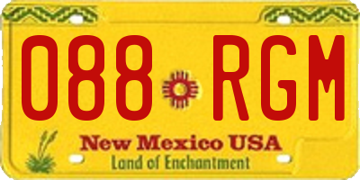 NM license plate 088RGM