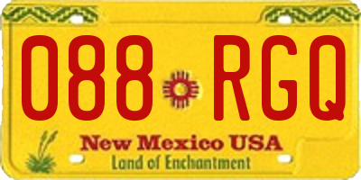 NM license plate 088RGQ