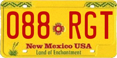 NM license plate 088RGT