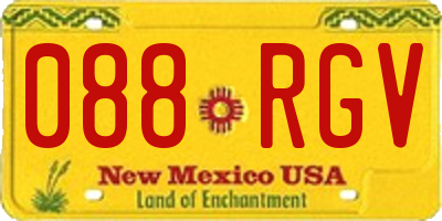NM license plate 088RGV