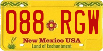 NM license plate 088RGW