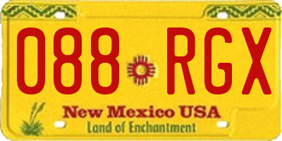 NM license plate 088RGX
