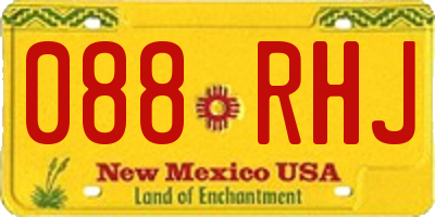 NM license plate 088RHJ