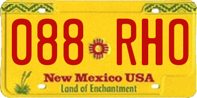 NM license plate 088RHO