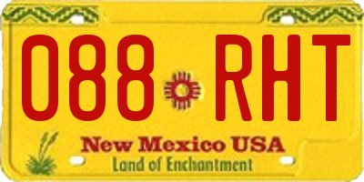 NM license plate 088RHT