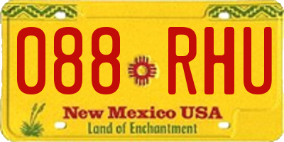 NM license plate 088RHU