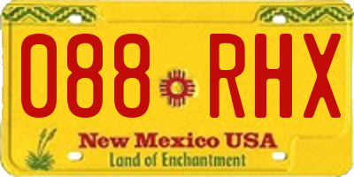 NM license plate 088RHX