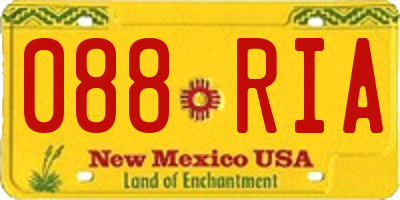 NM license plate 088RIA