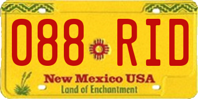 NM license plate 088RID