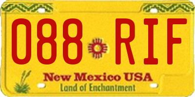 NM license plate 088RIF