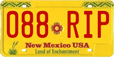 NM license plate 088RIP