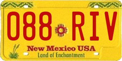 NM license plate 088RIV