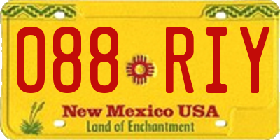 NM license plate 088RIY