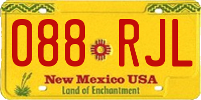 NM license plate 088RJL