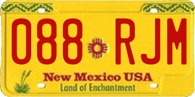 NM license plate 088RJM