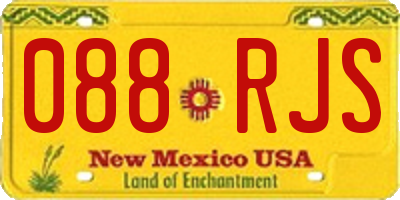 NM license plate 088RJS