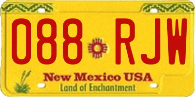 NM license plate 088RJW