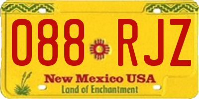 NM license plate 088RJZ