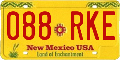 NM license plate 088RKE