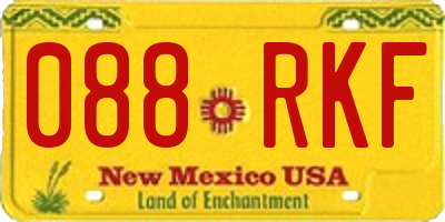 NM license plate 088RKF