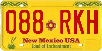 NM license plate 088RKH