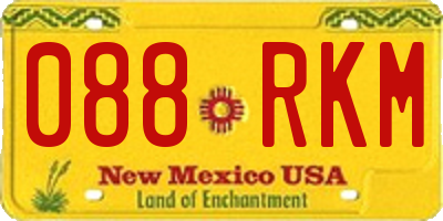 NM license plate 088RKM