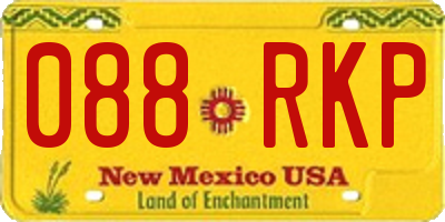NM license plate 088RKP