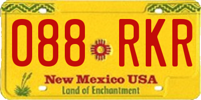 NM license plate 088RKR