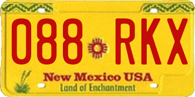 NM license plate 088RKX
