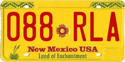 NM license plate 088RLA