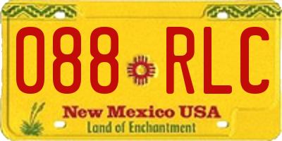 NM license plate 088RLC