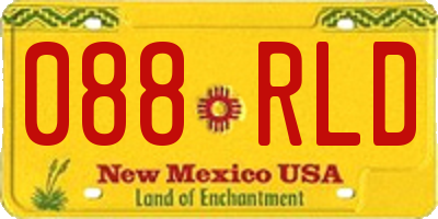 NM license plate 088RLD