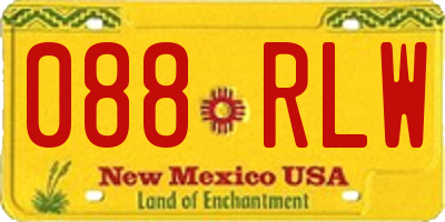 NM license plate 088RLW