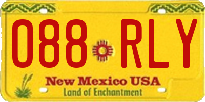NM license plate 088RLY