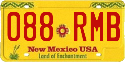 NM license plate 088RMB