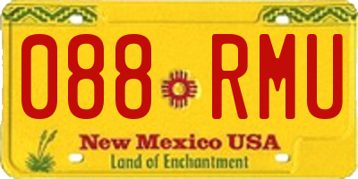 NM license plate 088RMU