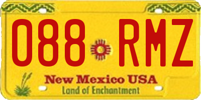 NM license plate 088RMZ