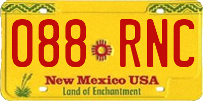 NM license plate 088RNC