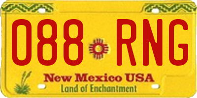 NM license plate 088RNG