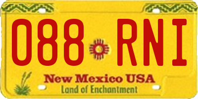 NM license plate 088RNI