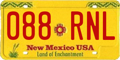 NM license plate 088RNL