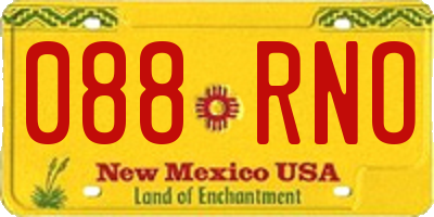 NM license plate 088RNO