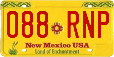 NM license plate 088RNP