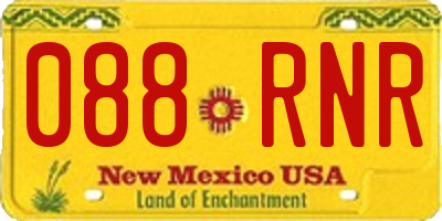 NM license plate 088RNR